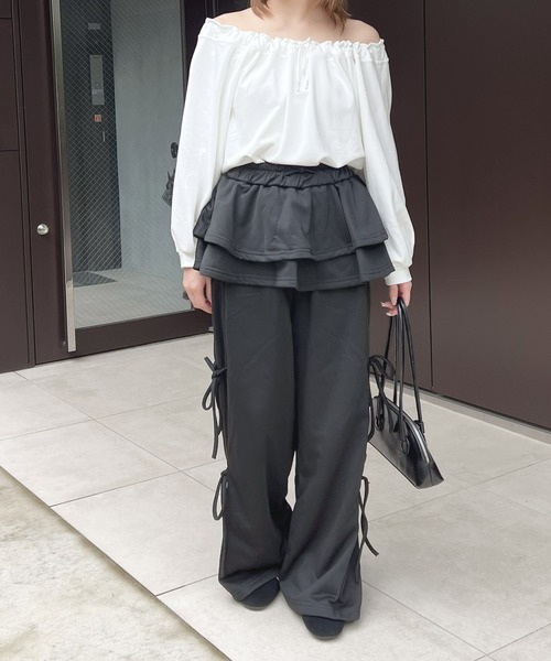 frunco（フランコ）の「スカートレイヤー風スエットパンツ（その他パンツ・レディース・ブラック/グレー/ホワイト/ブラウン・FREE）」の20枚目の写真