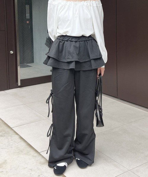 frunco（フランコ）の「スカートレイヤー風スエットパンツ（その他パンツ・レディース・ブラック/グレー/ホワイト/ブラウン・FREE）」の21枚目の写真