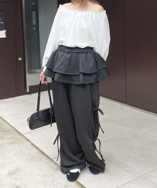 frunco（フランコ）の「スカートレイヤー風スエットパンツ（その他パンツ・レディース・ブラック/グレー/ホワイト/ブラウン・FREE）」の22枚目の写真