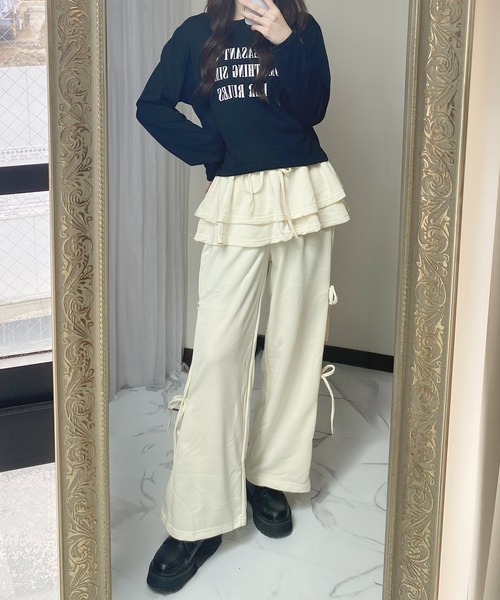 frunco（フランコ）の「スカートレイヤー風スエットパンツ（その他パンツ・レディース・ブラック/グレー/ホワイト/ブラウン・FREE）」の13枚目の写真