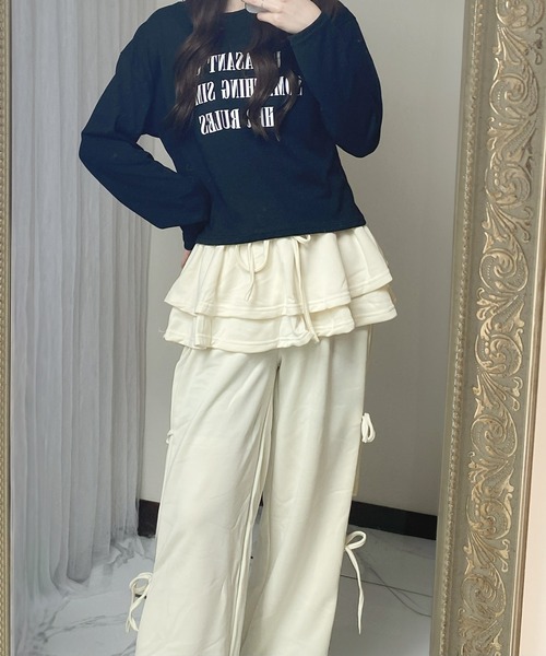 frunco（フランコ）の「スカートレイヤー風スエットパンツ（その他パンツ・レディース・ブラック/グレー/ホワイト/ブラウン・FREE）」の14枚目の写真