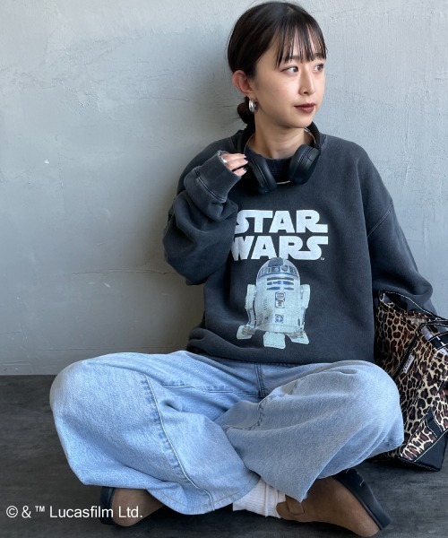 GOOD ROCK SPEED（グッドロックスピード）の「[GOOD ROCK SPEED/グッドロックスピード] 別注 / STAR WARS / R2D2 / プリントスウェット / ディズニー（スウェット・レディース・チャコールグレー・XL/L/M）」の5枚目の写真