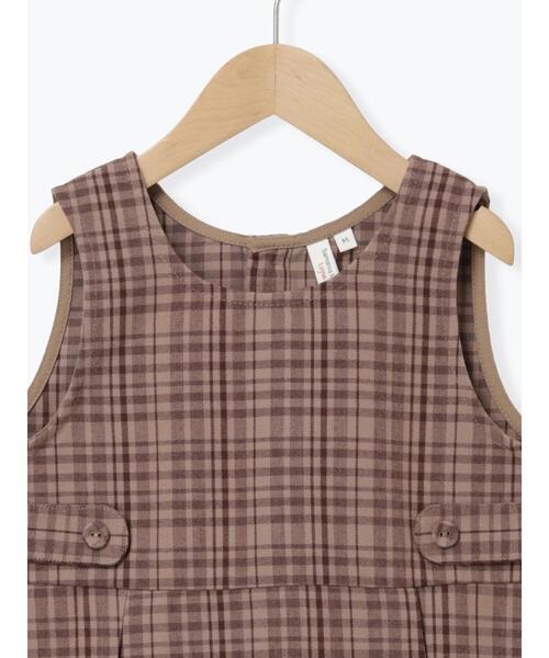 Samansa Mos2 Lagom(サマンサモスモスラーゴム)の「チェック柄ジャンバースカート(スカート・キッズ・ブラウン/ネイビー・小(S)/中(M)/大(L)/特(XL))」の11枚目の写真