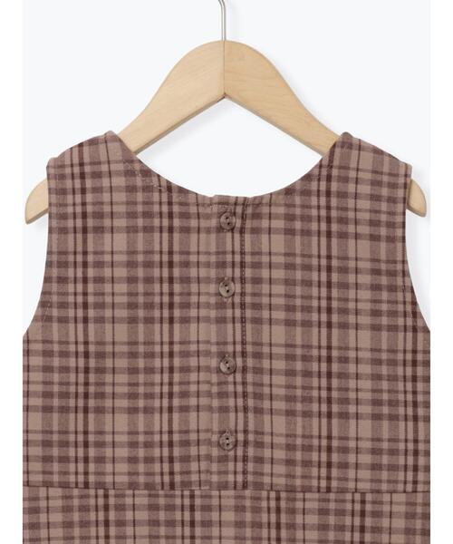 Samansa Mos2 Lagom(サマンサモスモスラーゴム)の「チェック柄ジャンバースカート(スカート・キッズ・ブラウン/ネイビー・小(S)/中(M)/大(L)/特(XL))」の14枚目の写真