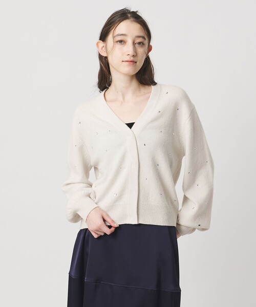 UNITED ARROWS(ユナイテッドアローズ)の「ラインストーン カーディガン(カーディガン/ボレロ・レディース・ブラック/ライトブルー/オフホワイト・FREE)」の2枚目の写真