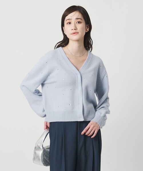 UNITED ARROWS(ユナイテッドアローズ)の「ラインストーン カーディガン(カーディガン/ボレロ・レディース・ブラック/ライトブルー/オフホワイト・FREE)」の3枚目の写真