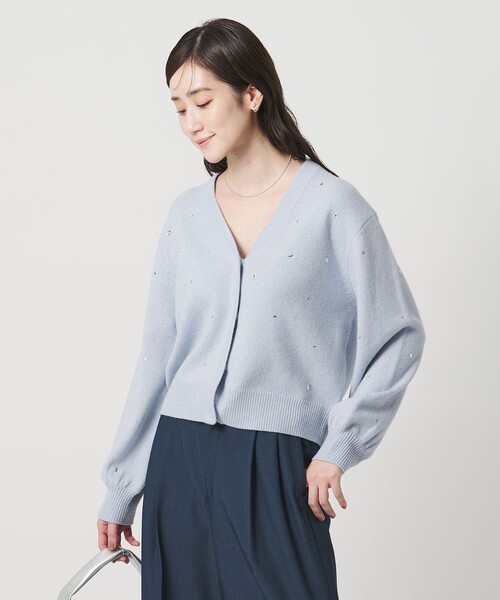 UNITED ARROWS(ユナイテッドアローズ)の「ラインストーン カーディガン(カーディガン/ボレロ・レディース・ブラック/ライトブルー/オフホワイト・FREE)」の4枚目の写真
