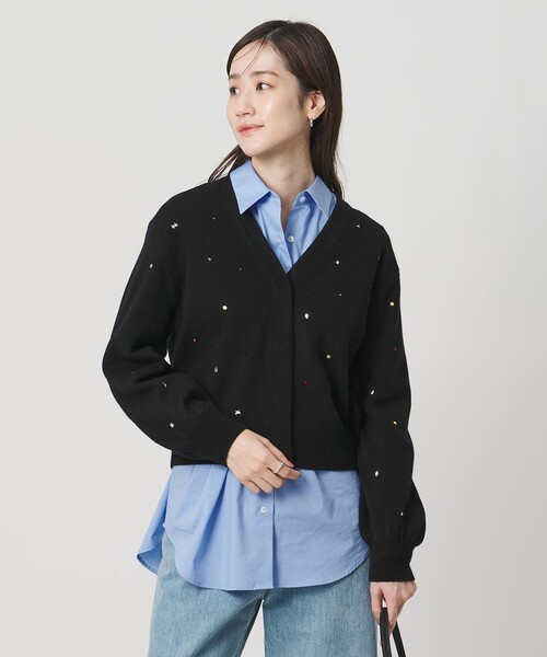 UNITED ARROWS(ユナイテッドアローズ)の「ラインストーン カーディガン(カーディガン/ボレロ・レディース・ブラック/ライトブルー/オフホワイト・FREE)」の8枚目の写真