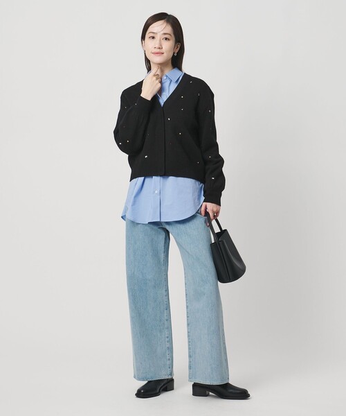 UNITED ARROWS(ユナイテッドアローズ)の「ラインストーン カーディガン(カーディガン/ボレロ・レディース・ブラック/ライトブルー/オフホワイト・FREE)」の9枚目の写真