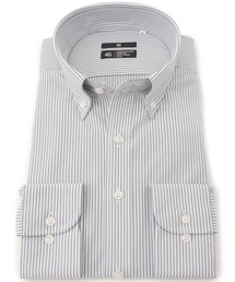 SUIT SELECT（スーツセレクト）の「【スーパーノンアイロン・ストレッチ・速乾】【長袖】【BLACK LINE】ボタンダウンワイシャツ/ストライプ/「4S」（ビジネスシャツ）」