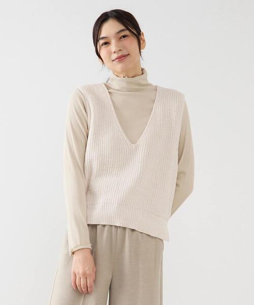 モールベスト セール】【モール糸Vネックベスト】（ベスト）｜MELROSE claire