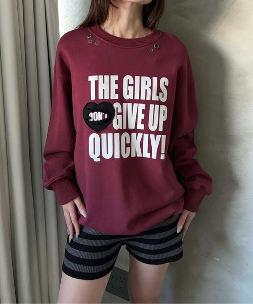 sedacle girl(セダクルガール)の「ハートカットアップリケプルオーバー(Tシャツ/カットソー・レディース・ボルドー/ブラック/グレー・FREE)」の3枚目の写真