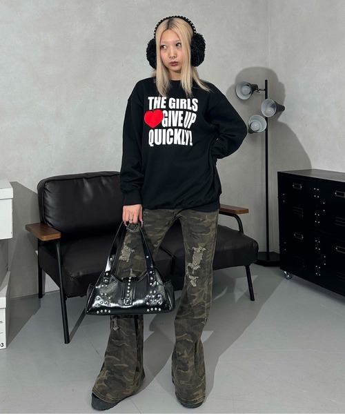 sedacle girl(セダクルガール)の「ハートカットアップリケプルオーバー(Tシャツ/カットソー・レディース・ボルドー/ブラック/グレー・FREE)」の8枚目の写真