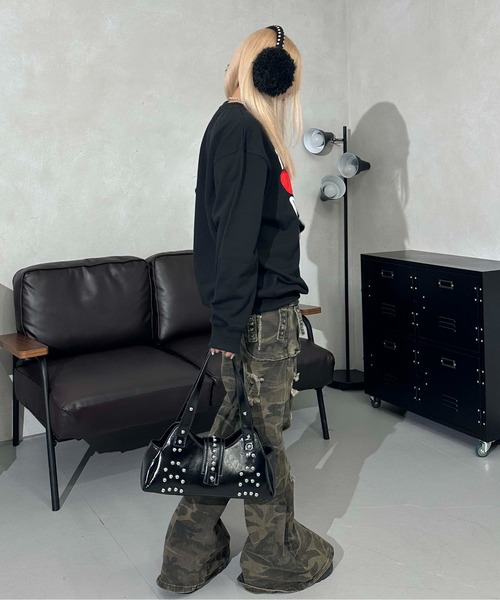 sedacle girl(セダクルガール)の「ハートカットアップリケプルオーバー(Tシャツ/カットソー・レディース・ボルドー/ブラック/グレー・FREE)」の11枚目の写真