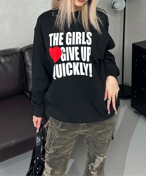 sedacle girl(セダクルガール)の「ハートカットアップリケプルオーバー(Tシャツ/カットソー・レディース・ボルドー/ブラック/グレー・FREE)」の4枚目の写真