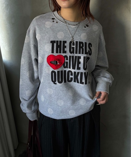 sedacle girl(セダクルガール)の「ハートカットアップリケプルオーバー(Tシャツ/カットソー・レディース・ボルドー/ブラック/グレー・FREE)」の20枚目の写真