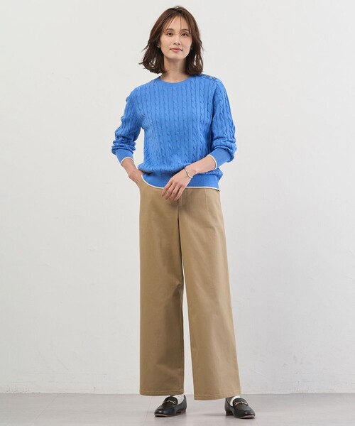 J.PRESS Ladies(J.プレス レディス)の「CABLE ニット(ニット/セーター・レディース・ライトグリーン系/オレンジ系/ピンク系/ブルー系/ベージュ系・SMALL)」の9枚目の写真