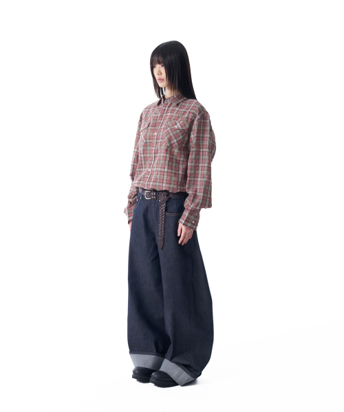AAKAM（アーカム）の「シンチバックデニムパンツ（ダークブルー）（デニムパンツ・レディース・その他・2/1）」の4枚目の写真
