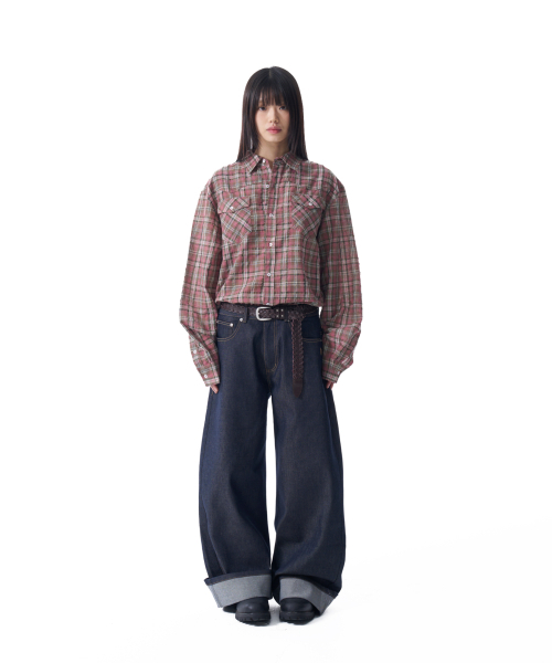 AAKAM（アーカム）の「シンチバックデニムパンツ（ダークブルー）（デニムパンツ・レディース・その他・2/1）」の5枚目の写真
