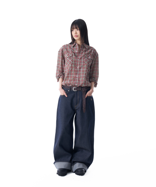 AAKAM（アーカム）の「シンチバックデニムパンツ（ダークブルー）（デニムパンツ・レディース・その他・2/1）」の7枚目の写真