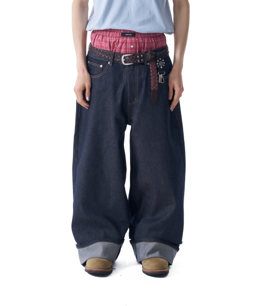 AAKAM（アーカム）の「シンチバックデニムパンツ（ダークブルー）（デニムパンツ・レディース・その他・2/1）」の10枚目の写真
