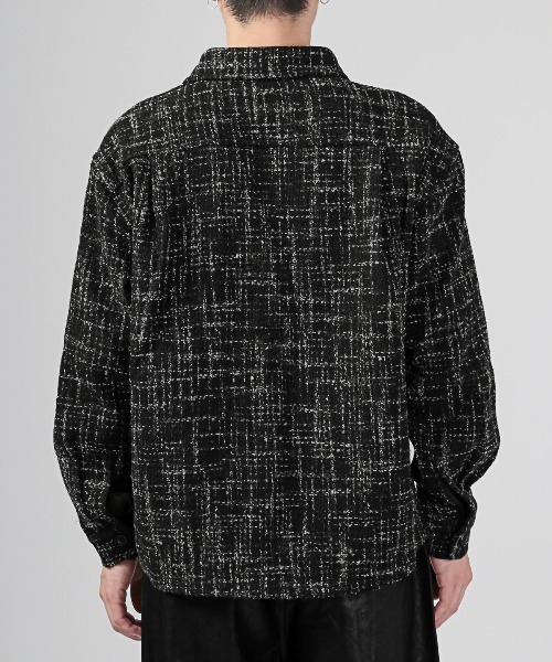 LUXSTYLE（ラグスタイル）の「ツイードシャツジャケット（その他アウター・メンズ・ホワイト/ブラック・L/M）」の8枚目の写真
