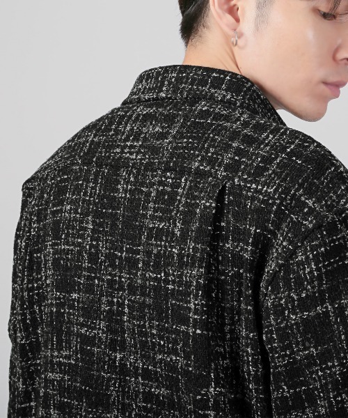 LUXSTYLE（ラグスタイル）の「ツイードシャツジャケット（その他アウター・メンズ・ホワイト/ブラック・L/M）」の11枚目の写真
