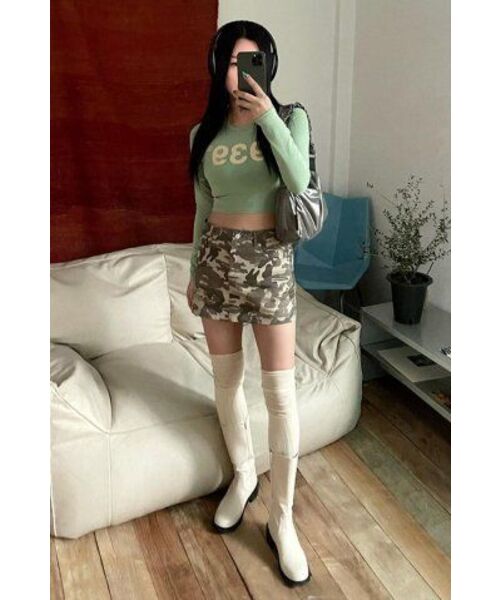 ARCHIVE BOLD(アーカイブボールド)の「939 LOGO CROP LONG SLEEVE (PALE SAGE)(Tシャツ/カットソー・レディース・その他・OS)」の10枚目の写真