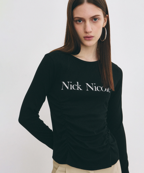 NICK&NICOLE(ニックアンドニコール)の「NICOLE PINTUCK SHIRRING TOP_BLACK(Tシャツ/カットソー・レディース・その他・FREE)」の2枚目の写真
