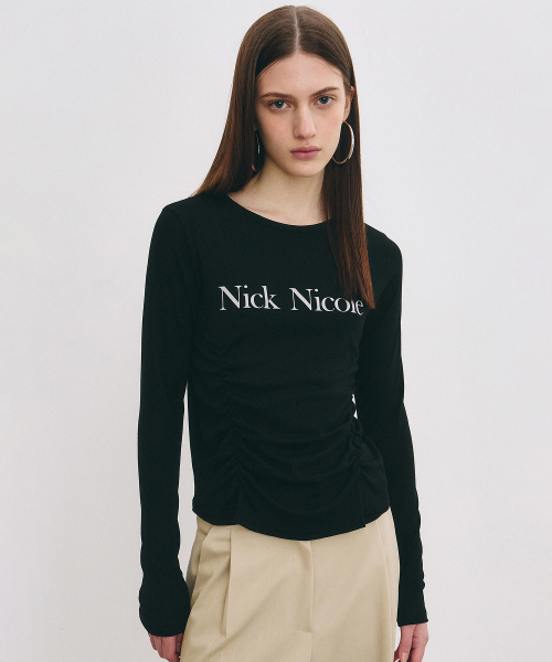 NICK&NICOLE(ニックアンドニコール)の「NICOLE PINTUCK SHIRRING TOP_BLACK(Tシャツ/カットソー・レディース・その他・FREE)」の3枚目の写真