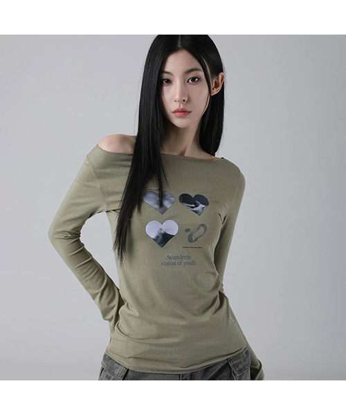 AVANDRESS(アバンドレス )の「Natalie Long Sleeve - 6COL(Tシャツ/カットソー・レディース・カーキ/チャコール/モカ/PINK/ホワイト・FREE)」の4枚目の写真