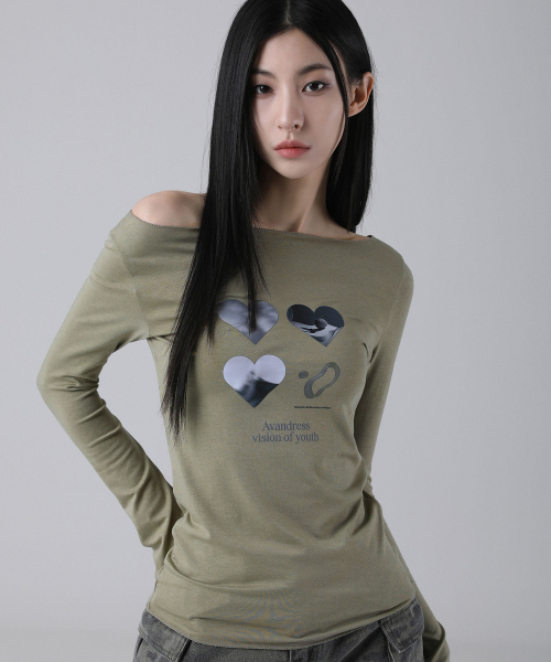 AVANDRESS(アバンドレス )の「Natalie Long Sleeve - 6COL(Tシャツ/カットソー・レディース・カーキ/チャコール/モカ/PINK/ホワイト・FREE)」の7枚目の写真