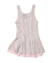 PARTIMENTO WOMEN（パルティメントウィメン）の「コントラストボタンアップレイヤードドレストップ_ベージュ（ワンピース）」