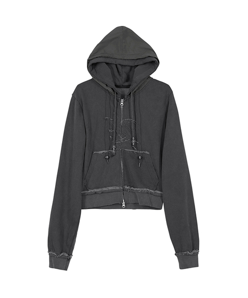 セール】Layered Zip Hoodie (FL-150_Charcoal)(パーカー)|FLAREUP セール】Layered Zip Hoodie (FL-150_Charcoal)(パーカー)|FLAREUP