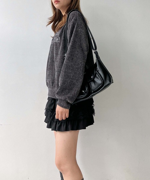 AS KNOW AS plus（アズノゥアズプラス）の「♪ロゴ刺繍 キラキララメ モールプルオーバー（スウェット・レディース・サックスブルー/チャコールグレー/ブラウン・FREE）」の19枚目の写真