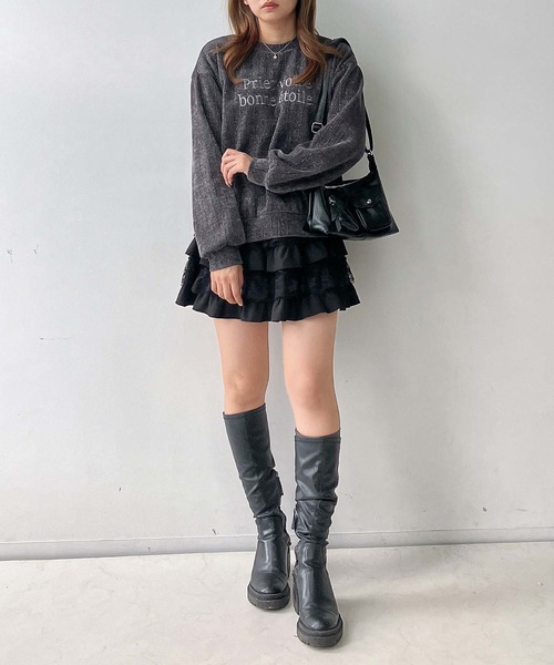 AS KNOW AS plus（アズノゥアズプラス）の「♪ロゴ刺繍 キラキララメ モールプルオーバー（スウェット・レディース・サックスブルー/チャコールグレー/ブラウン・FREE）」の22枚目の写真