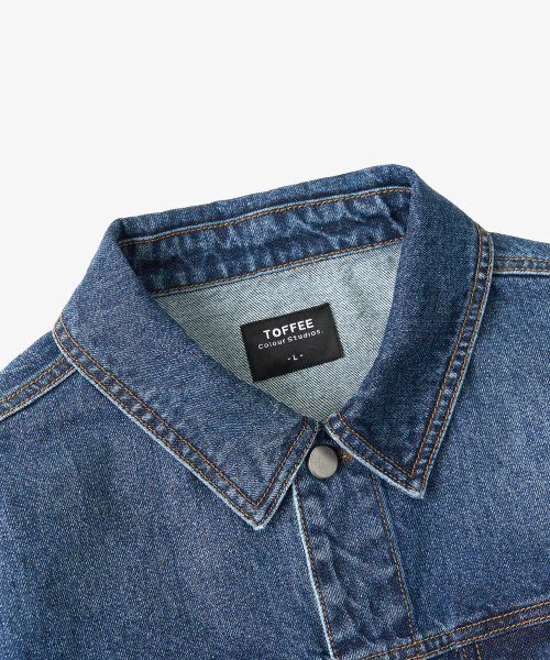 TOFFEE(トフィー)の「ウォッシュドデニムトラッカージャケット (MID BLUE)(デニムジャケット・メンズ・その他・MEDIUM/LARGE/X-LARGE)」の4枚目の写真