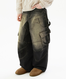 TRILLION（トリリオン）の「Double Layer Carpenter Cargo Denim Pants [Yellow Black]（デニムパンツ）」