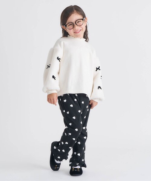 apres les cours(アプレレクール)の「【WEB限定】裏シャギーファーリボントレーナー_ジュニア対応(スウェット・キッズ・ラベンダー/ミント/アイボリー/グレー・80/90/100/110/120/130/140)」の5枚目の写真