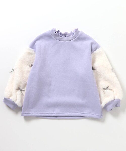 apres les cours(アプレレクール)の「【WEB限定】裏シャギーファーリボントレーナー_ジュニア対応(スウェット・キッズ・ラベンダー/ミント/アイボリー/グレー・80/90/100/110/120/130/140)」の19枚目の写真