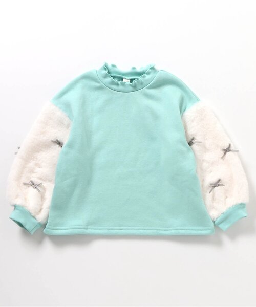 apres les cours(アプレレクール)の「【WEB限定】裏シャギーファーリボントレーナー_ジュニア対応(スウェット・キッズ・ラベンダー/ミント/アイボリー/グレー・80/90/100/110/120/130/140)」の20枚目の写真