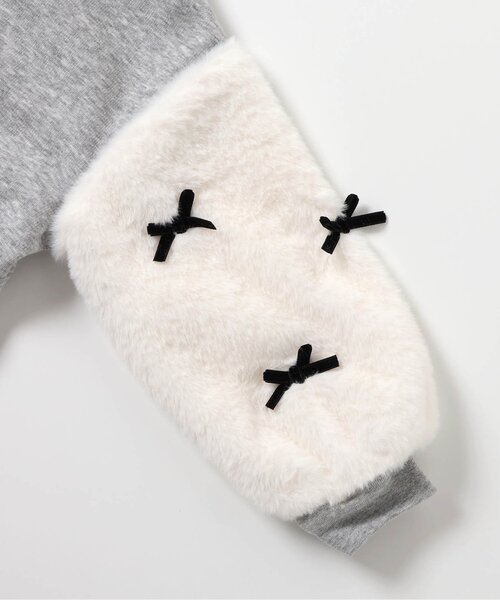 apres les cours(アプレレクール)の「【WEB限定】裏シャギーファーリボントレーナー_ジュニア対応(スウェット・キッズ・ラベンダー/ミント/アイボリー/グレー・80/90/100/110/120/130/140)」の22枚目の写真