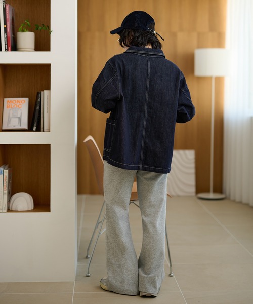 LAULEN(ローレン)の「stitch double pocket denim jacket /ステッチダブルポケットデニムジャケット(デニムジャケット・レディース・ネイビー・FREE)」の3枚目の写真