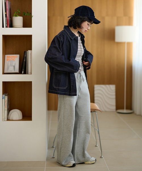 LAULEN(ローレン)の「stitch double pocket denim jacket /ステッチダブルポケットデニムジャケット(デニムジャケット・レディース・ネイビー・FREE)」の4枚目の写真