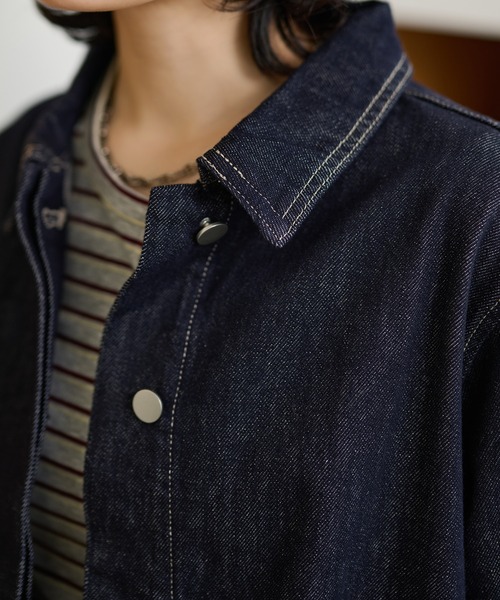 LAULEN(ローレン)の「stitch double pocket denim jacket /ステッチダブルポケットデニムジャケット(デニムジャケット・レディース・ネイビー・FREE)」の6枚目の写真