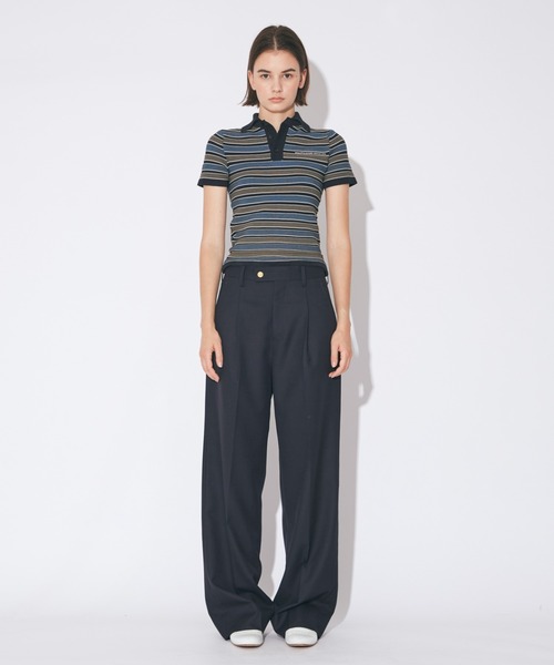 beautiful people（ビューティフルピープル）の「kids multi stripe   polo pullover（ニット/セーター・レディース・ブラック/ブラウン・SMALL）」の9枚目の写真