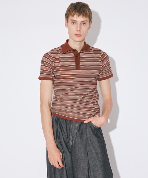 beautiful people（ビューティフルピープル）の「kids multi stripe   polo pullover（ニット/セーター・レディース・ブラック/ブラウン・SMALL）」の5枚目の写真