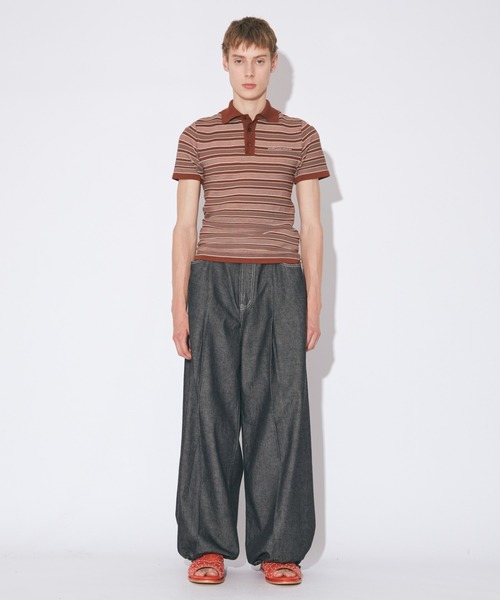 beautiful people（ビューティフルピープル）の「kids multi stripe   polo pullover（ニット/セーター・レディース・ブラック/ブラウン・SMALL）」の4枚目の写真