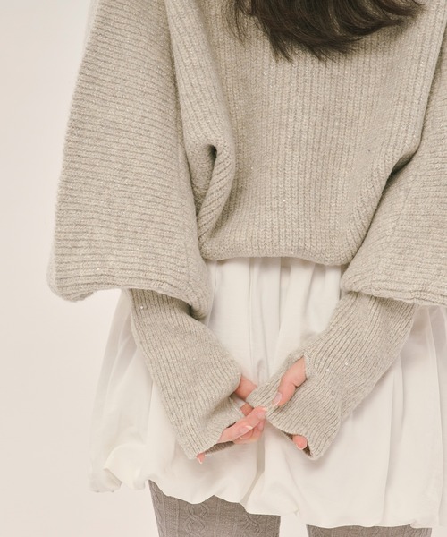 loin nuit（ロワンニュイ）の「sequin volume sleeve knit
