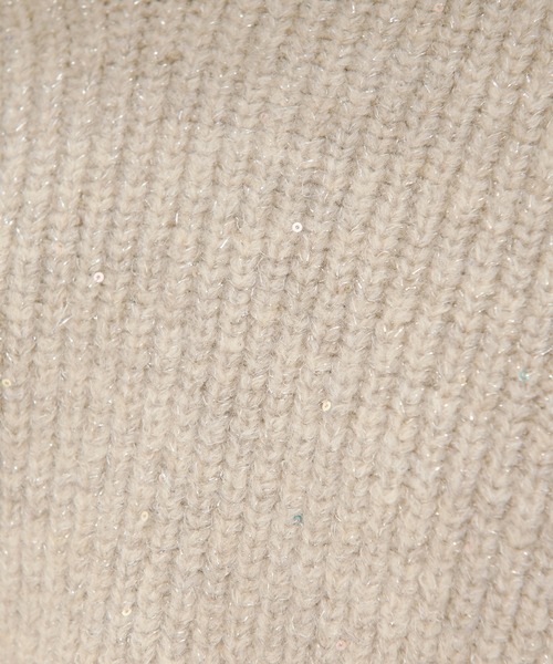 loin nuit（ロワンニュイ）の「sequin volume sleeve knit / スパンコールボリュームスリーブニット（ニット/セーター・レディース・アイボリー/チャコールグレー/ネイビー/テラコッタ・FREE）」の7枚目の写真
